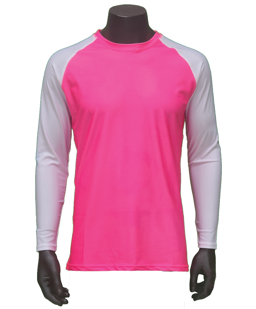 Custom long sleeve rashie in pink and white